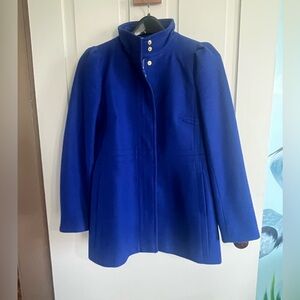 Banana Republic Cobalt Blue Stand-Collar Pea Coat